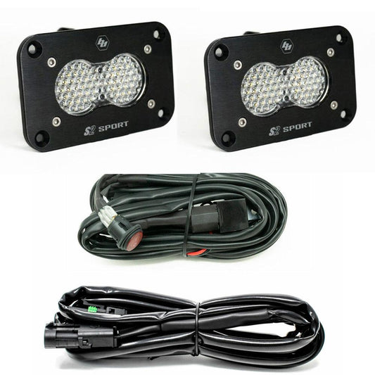 Baja Designs Reverse Lights - Fits CRC Rear Bumper  - S2 Sport Black Flush Mount LED Light Pod Reverse Kit - Universal - 547808